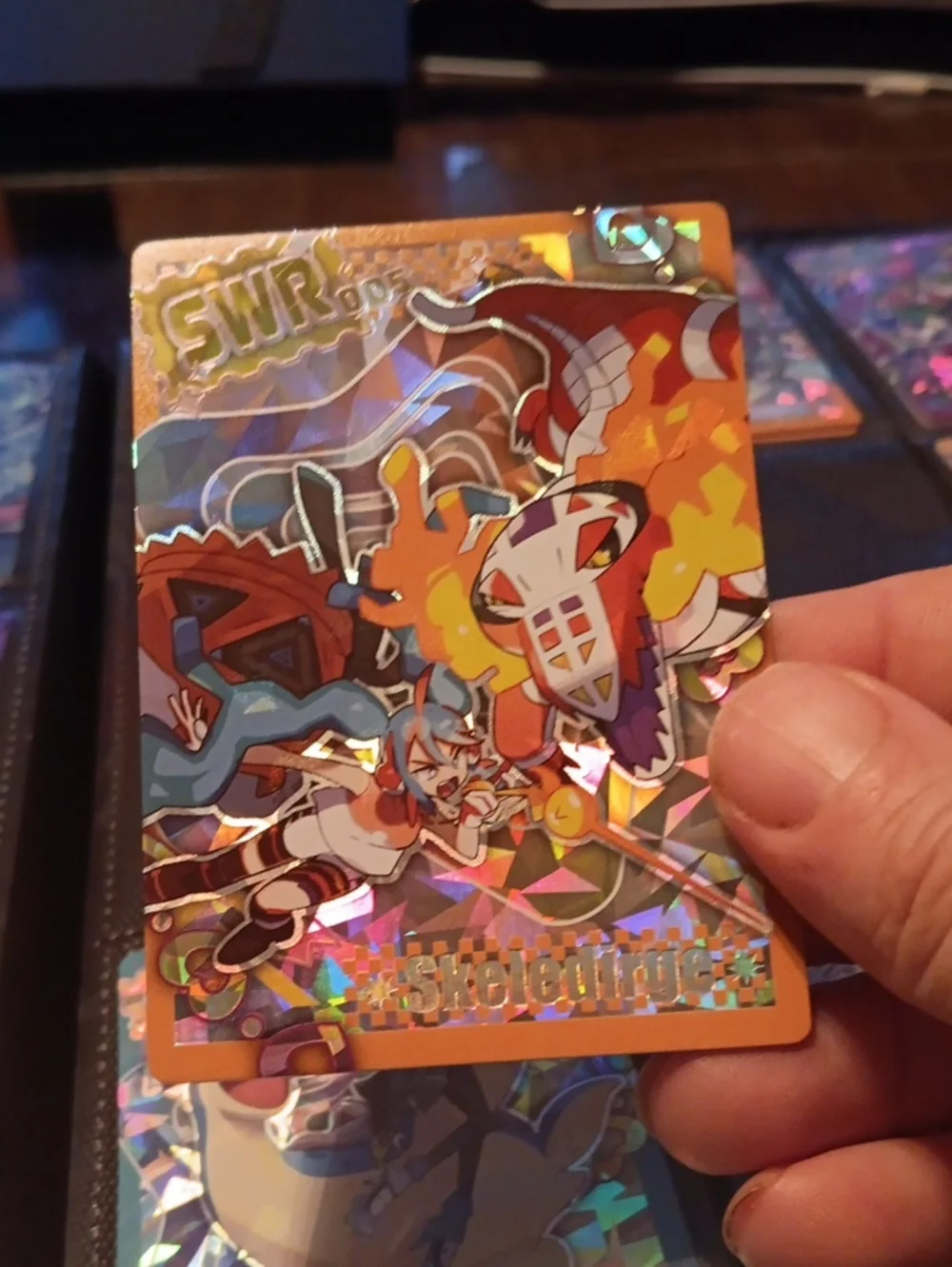 Pokemon Orange Holo SWSH Skeledirge Trading Card